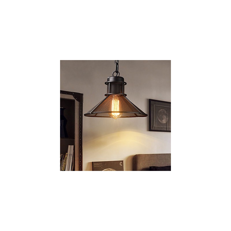 Lampada a sospensione retrò Mini Style in metallo nero