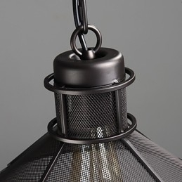 Lampada a sospensione retrò Mini Style in metallo nero