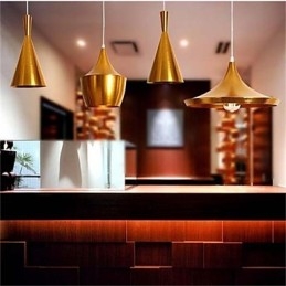 Lampadario a sospensione in alluminio Americange Gold a 3 teste