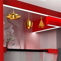 Lampadario a sospensione in alluminio Americange Gold a 3 teste