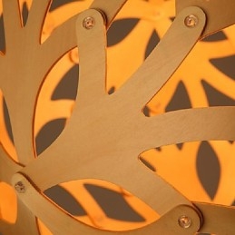 Lampadario mini moderno contemporaneo in metallo con paralume in legno/bambù