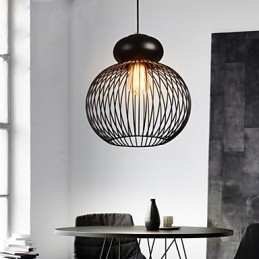 Lampada a sospensione mini retrò Garage in metallo nero 3x E26/E27