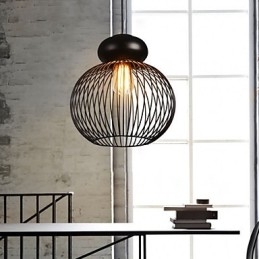 Lampada a sospensione mini retrò Garage in metallo nero 3x E26/E27
