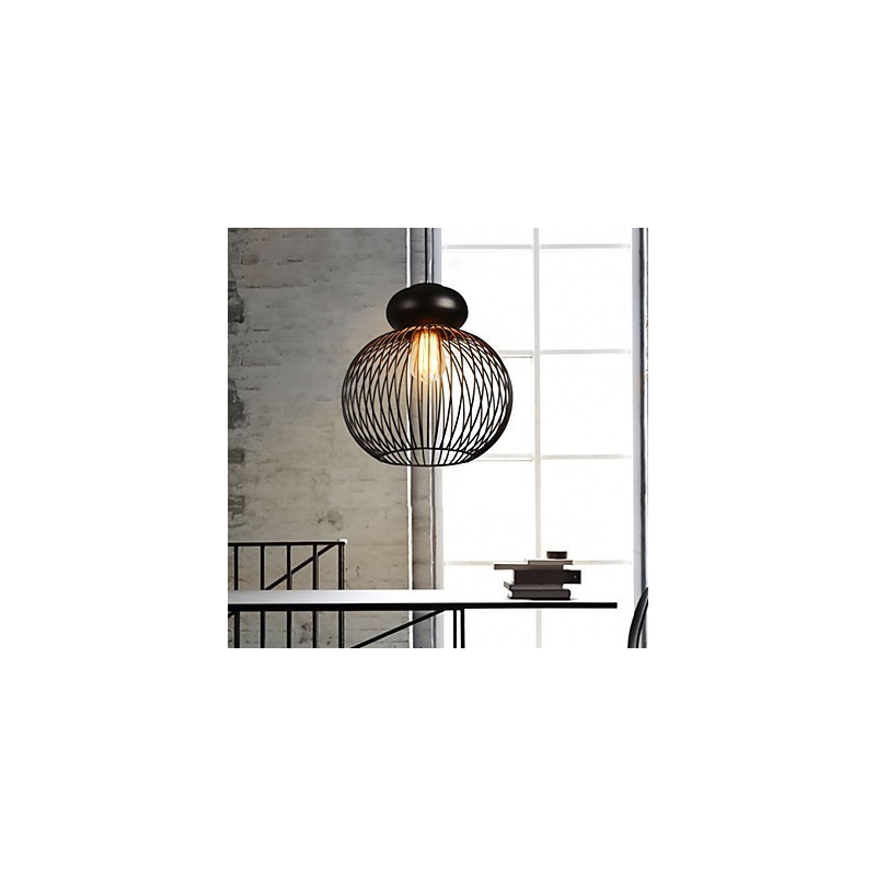 Lampada a sospensione mini retrò Garage in metallo nero 3x E26/E27
