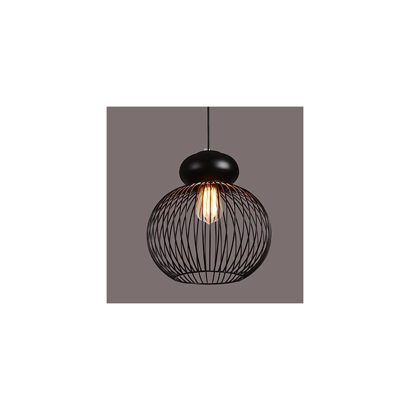 Lampada a sospensione mini retrò Garage in metallo nero 3x E26/E27
