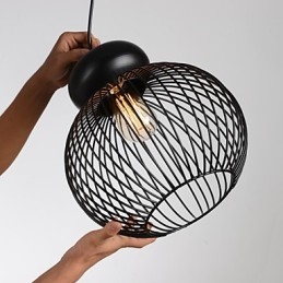 Lampada a sospensione mini retrò Garage in metallo nero 3x E26/E27