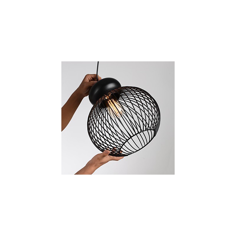 Lampada a sospensione mini retrò Garage in metallo nero 3x E26/E27