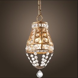 Lampadario a sospensione country americano retrò dorato in metallo 3 luci E12/E14