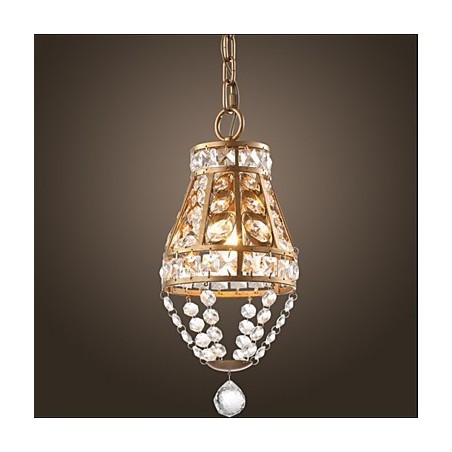 Lampadario a sospensione country americano retrò dorato in metallo 3 luci E12/E14