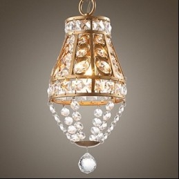 Lampadario a sospensione country americano retrò dorato in metallo 3 luci E12/E14