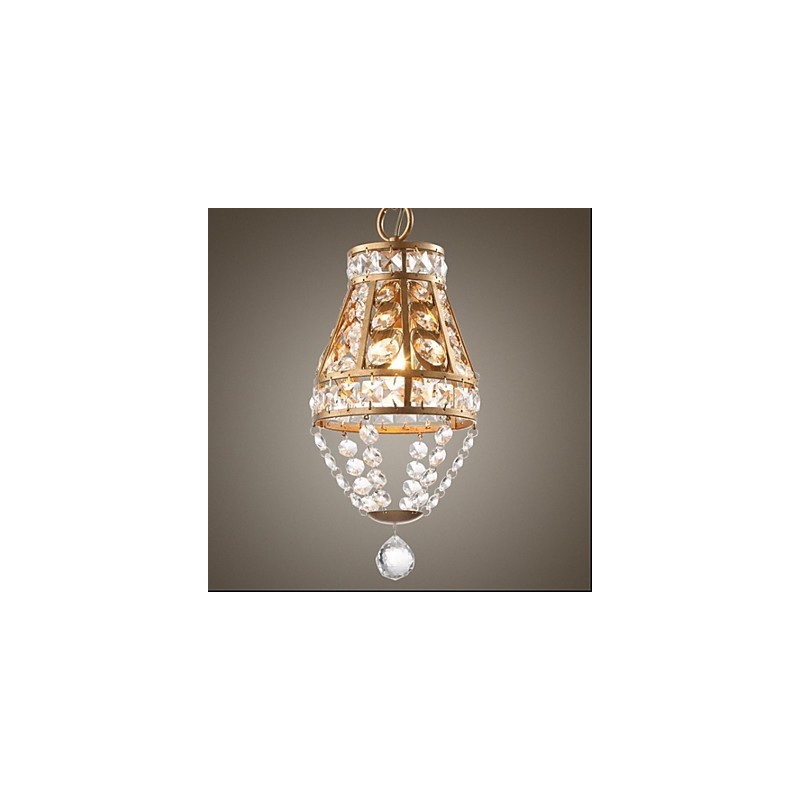 Lampadario a sospensione country americano retrò dorato in metallo 3 luci E12/E14