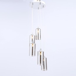 Lampada a sospensione in vetro trasparente grigia, semplice, moderna e creativa