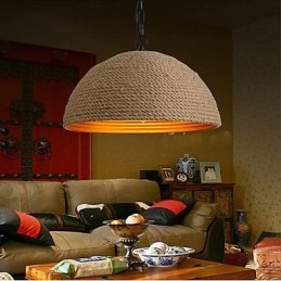 Lampadario in ferro battuto vintage a canapa industriale creativa