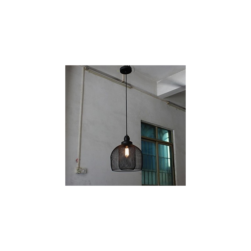 Lampadario a sospensione in ferro battuto a gabbia per uccelli retrò americano