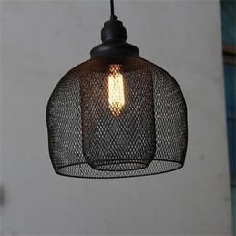 Lampadario a sospensione in ferro battuto a gabbia per uccelli retrò americano
