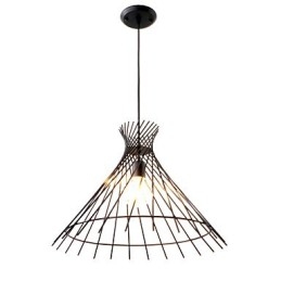 Lampadario a sospensione mini rustico retrò in metallo nero