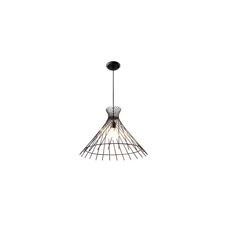 Lampadario a sospensione mini rustico retrò in metallo nero