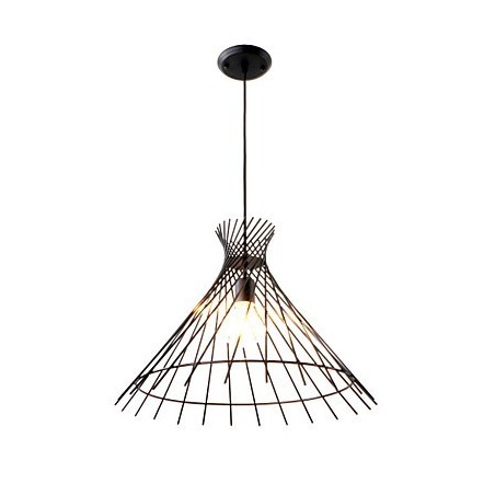 Lampadario a sospensione mini rustico retrò in metallo nero