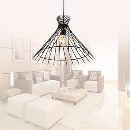Lampadario a sospensione mini rustico retrò in metallo nero