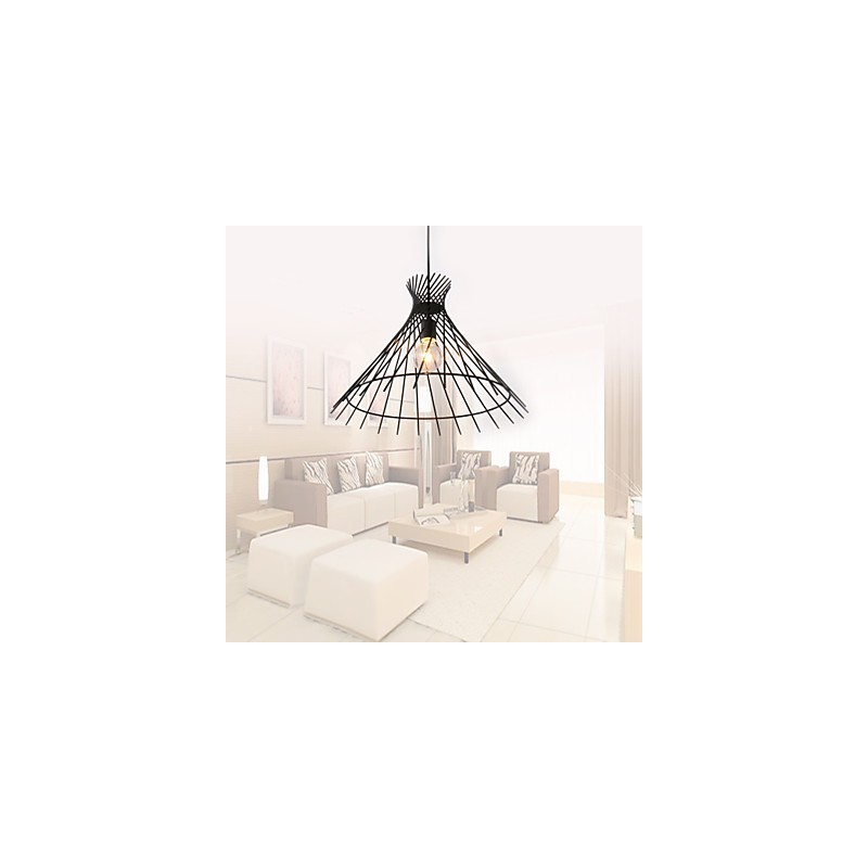 Lampadario a sospensione mini rustico retrò in metallo nero