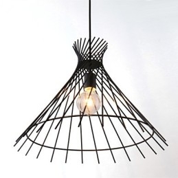 Lampadario a sospensione mini rustico retrò in metallo nero
