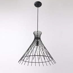 Lampadario a sospensione mini rustico retrò in metallo nero