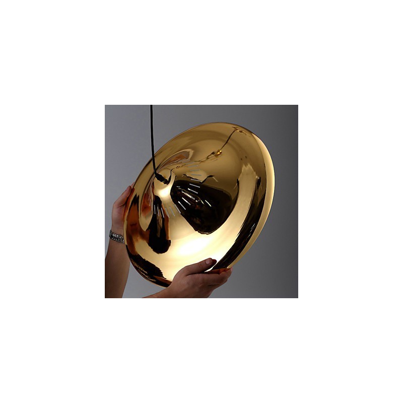 Lampada a sospensione Country vintage in metallo dorato 3 luci E26/E27