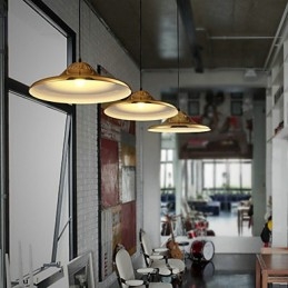 Lampada a sospensione Country vintage in metallo dorato 3 luci E26/E27