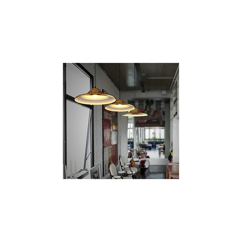 Lampada a sospensione Country vintage in metallo dorato 3 luci E26/E27