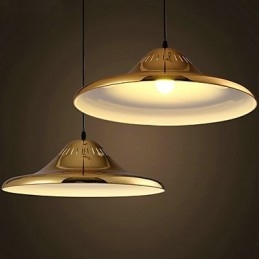 Lampada a sospensione Country vintage in metallo dorato 3 luci E26/E27