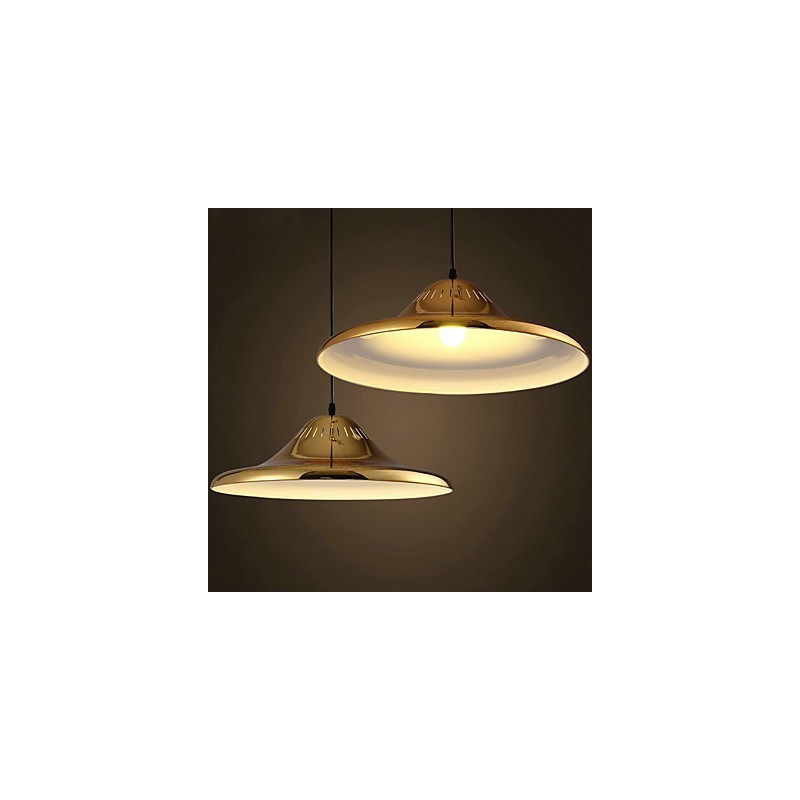 Lampada a sospensione Country vintage in metallo dorato 3 luci E26/E27