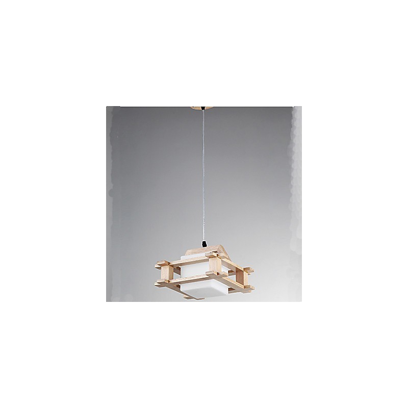 Lampada a sospensione in legno massello mini, stile retrò, 26 cm