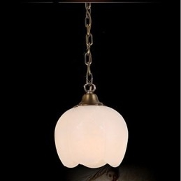 Lampadario a sospensione singolo in marmo spagnolo e rame