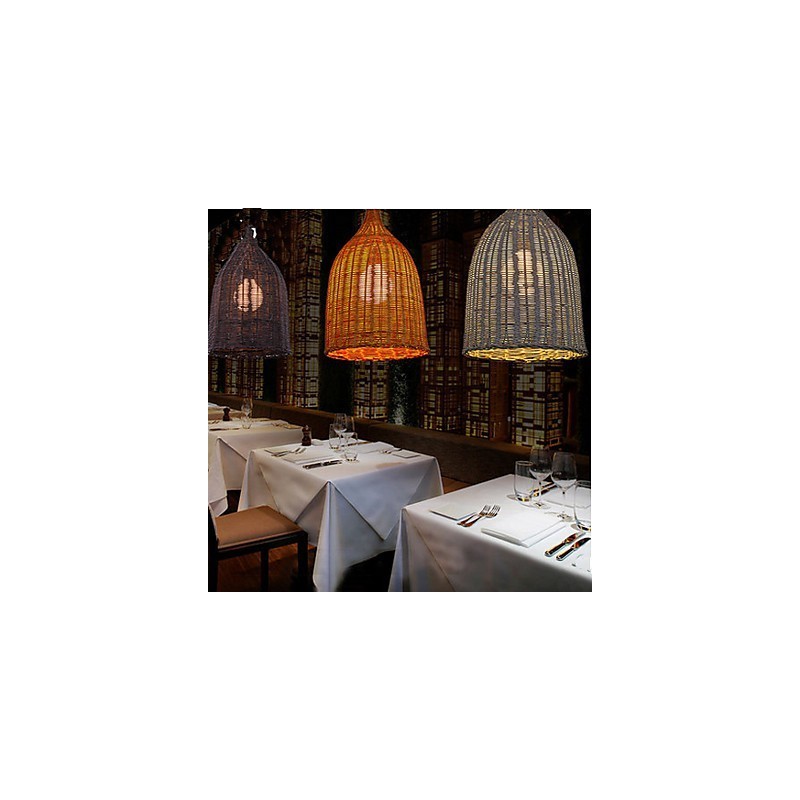 Lampadario a sospensione in rattan retrò creativo