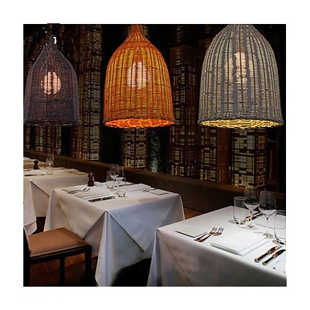 Lampadario a sospensione in rattan retrò creativo