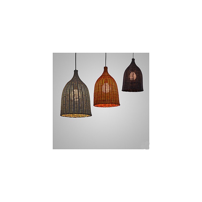 Lampadario a sospensione in rattan retrò creativo