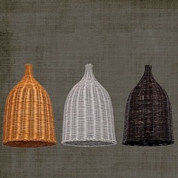 Lampadario a sospensione in rattan retrò creativo
