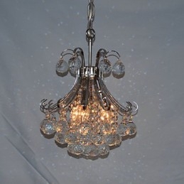 Lampadario a sospensione moderno in cristallo mini elettroplaccato