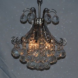 Lampadario a sospensione moderno in cristallo mini elettroplaccato