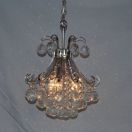 Lampadario a sospensione moderno in cristallo mini elettroplaccato