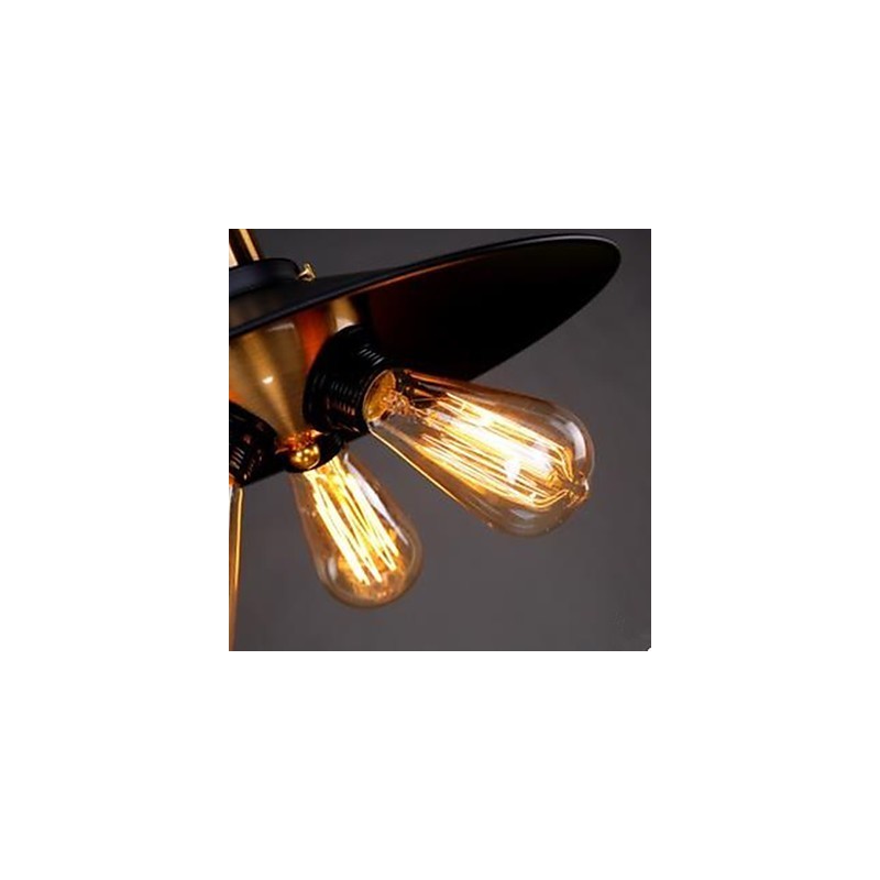 Lampada a sospensione triangolare Copper Head in metallo nero e bianco 36 cm