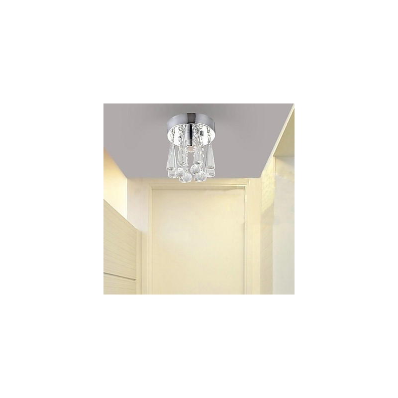 Lampada da soffitto a filo moderna a forma di corona in cristallo 1 luce