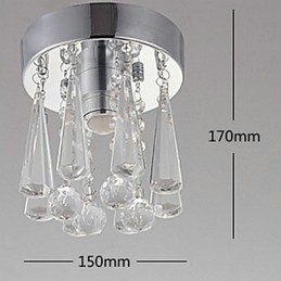 Lampada da soffitto a filo moderna a forma di corona in cristallo 1 luce