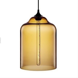 Lampada a sospensione in vetro retrò a lanterna, 3 luci, E26/E27