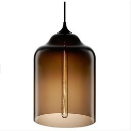 Lampada a sospensione in vetro retrò a lanterna, 3 luci, E26/E27