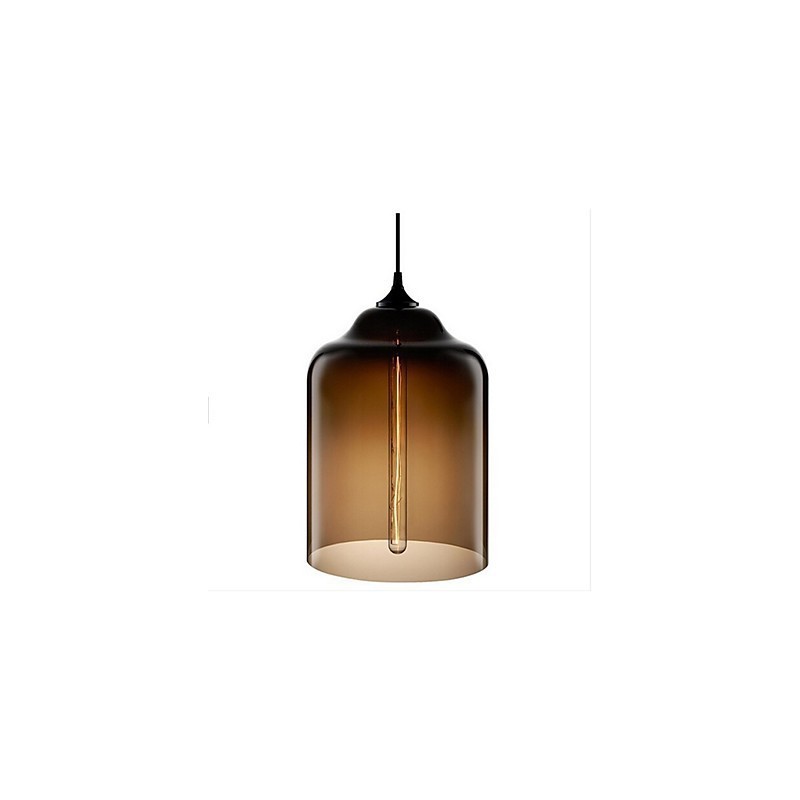 Lampada a sospensione in vetro retrò a lanterna, 3 luci, E26/E27