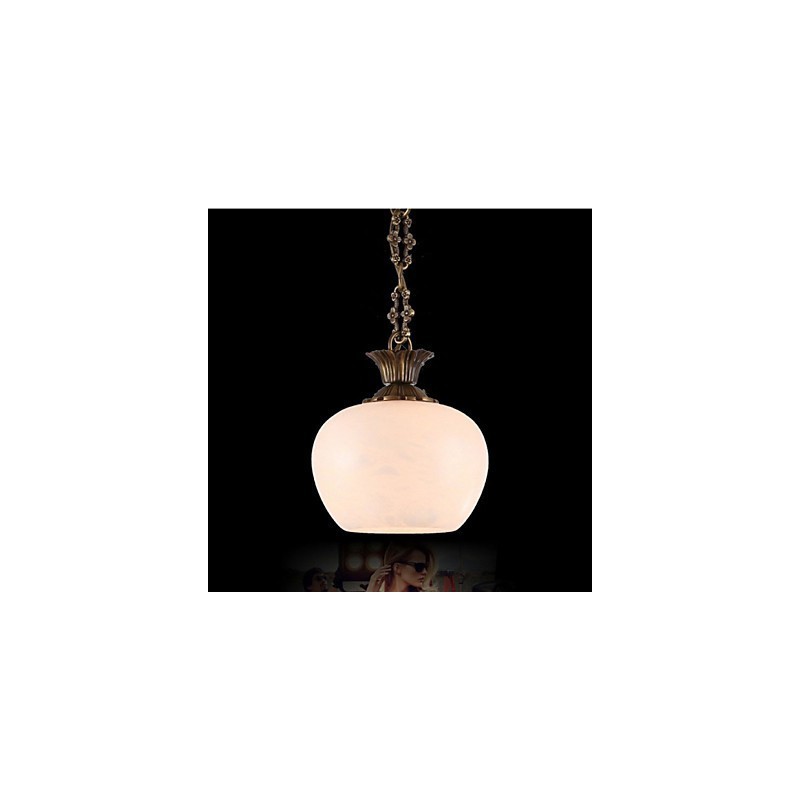 Lampadario singolo in marmo spagnolo e rame