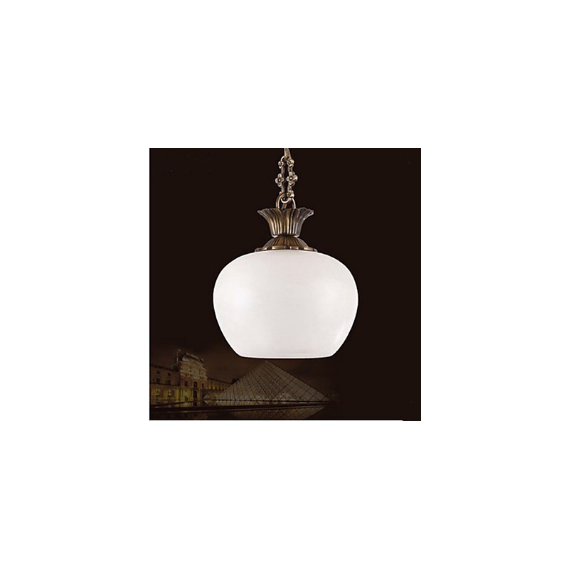 Lampadario singolo in marmo spagnolo e rame