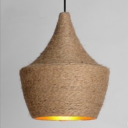 Lampadario a sospensione retrò industriale in metallo marrone