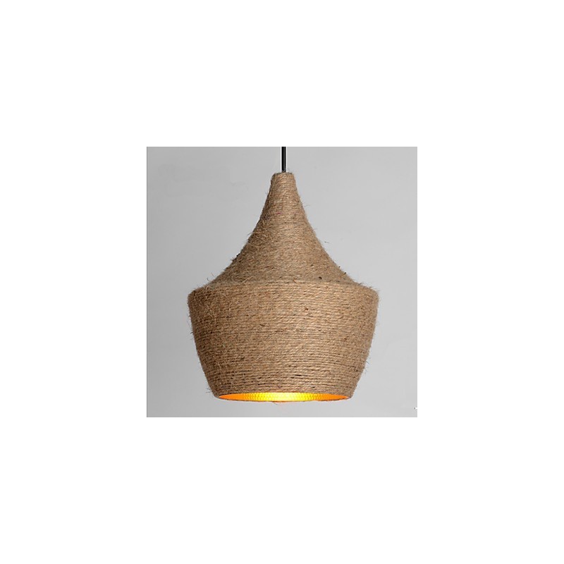 Lampadario a sospensione retrò industriale in metallo marrone